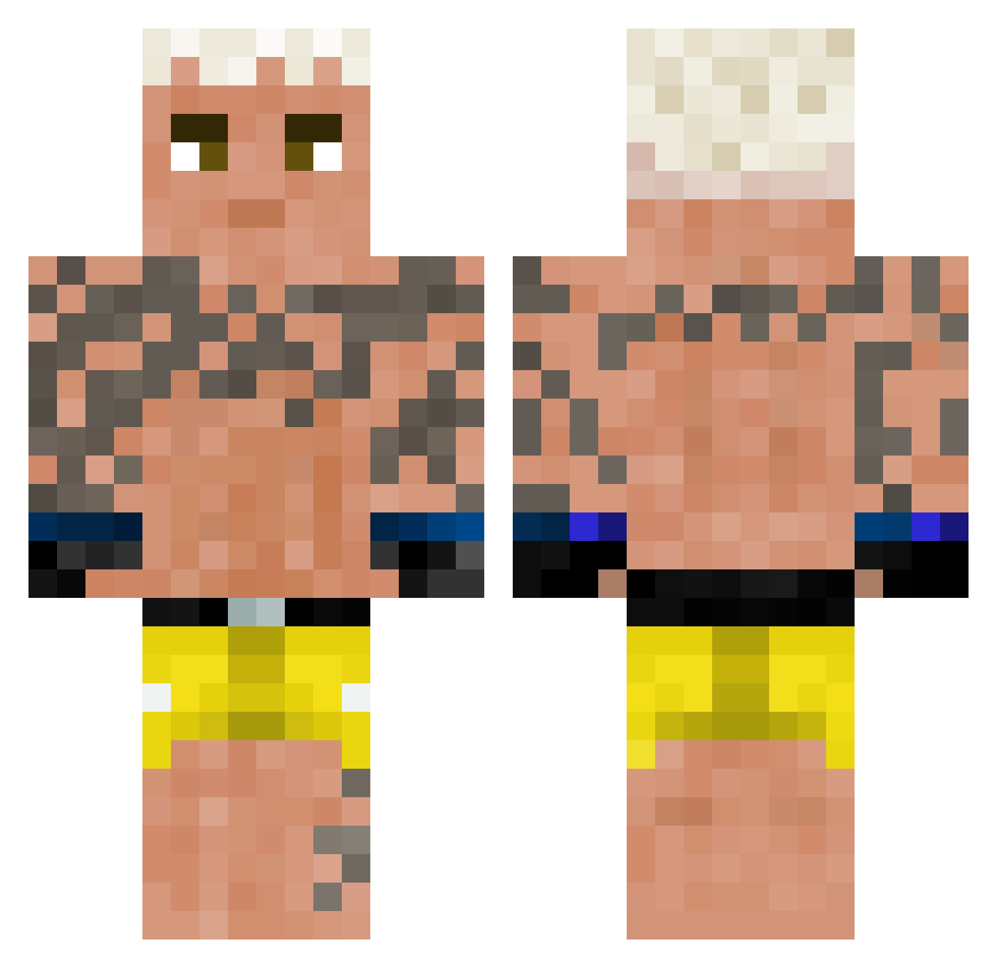 Creeper1025 Minecraft skin, front and back view