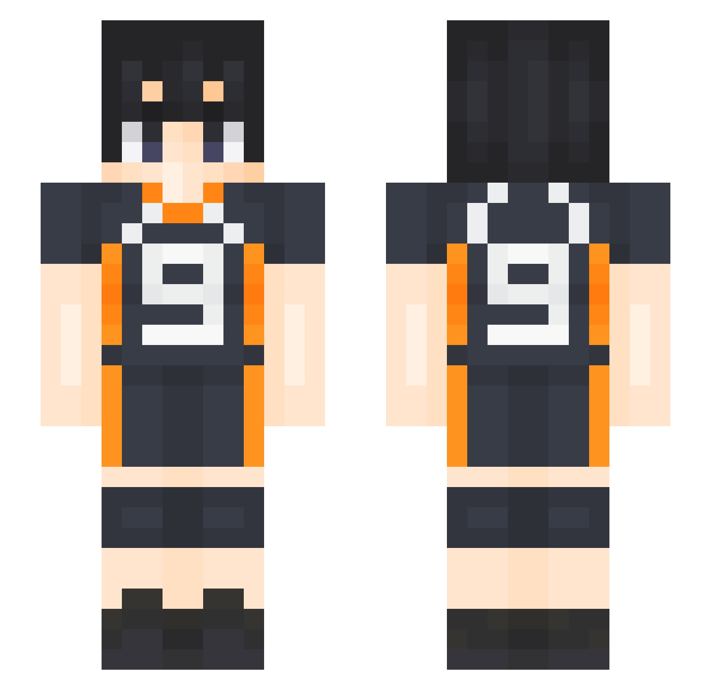 Graypureleaf Minecraft skin, front and back view