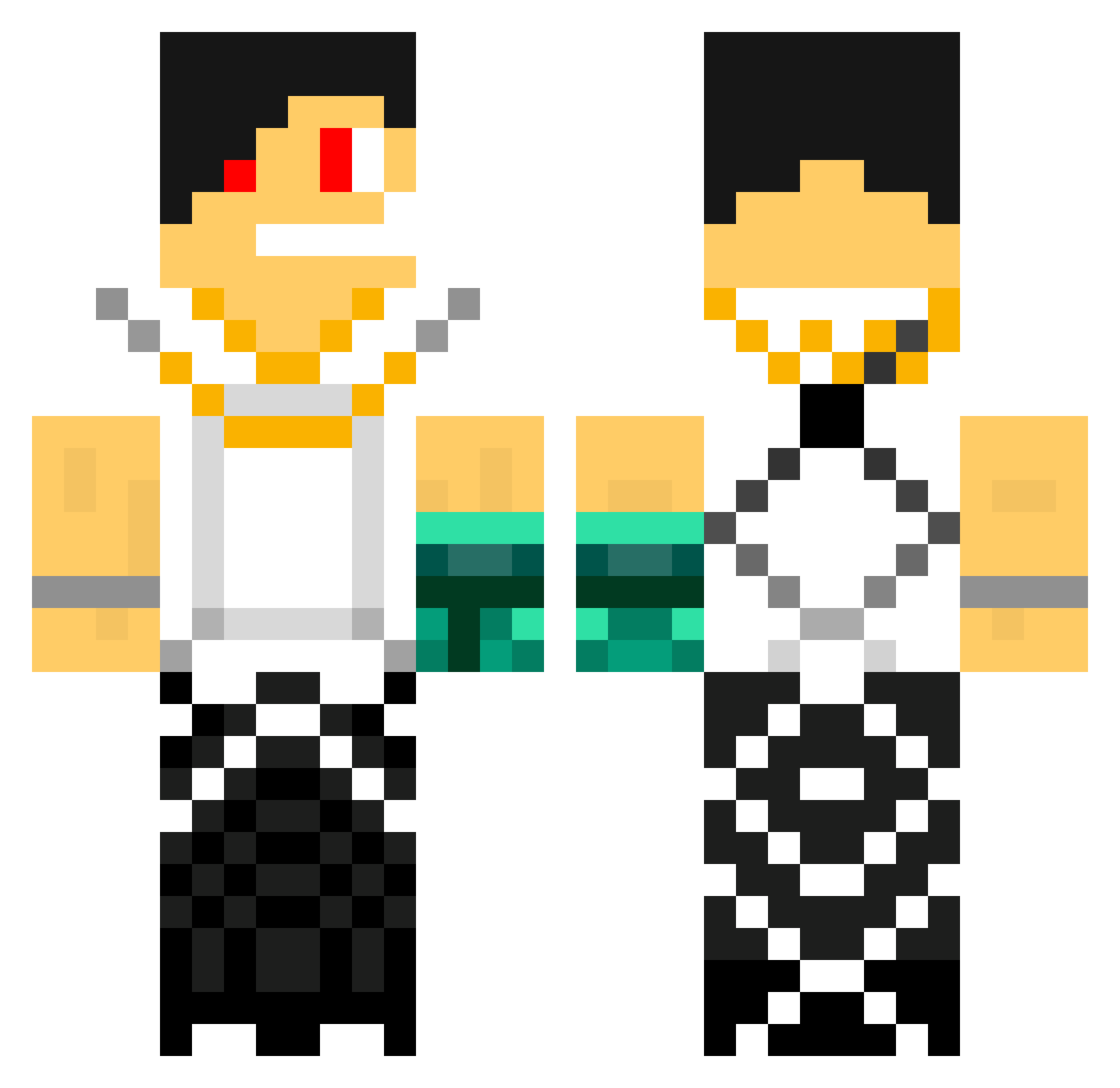 _D3lusion Minecraft skin, front and back view
