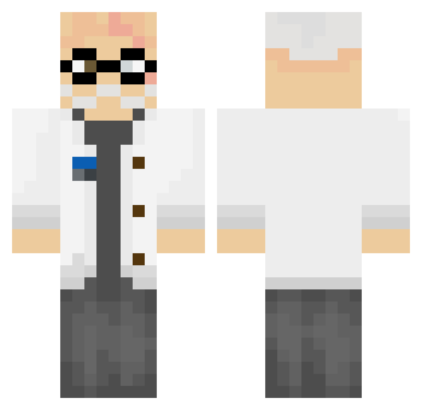 necroledge Minecraft skin, front and back view