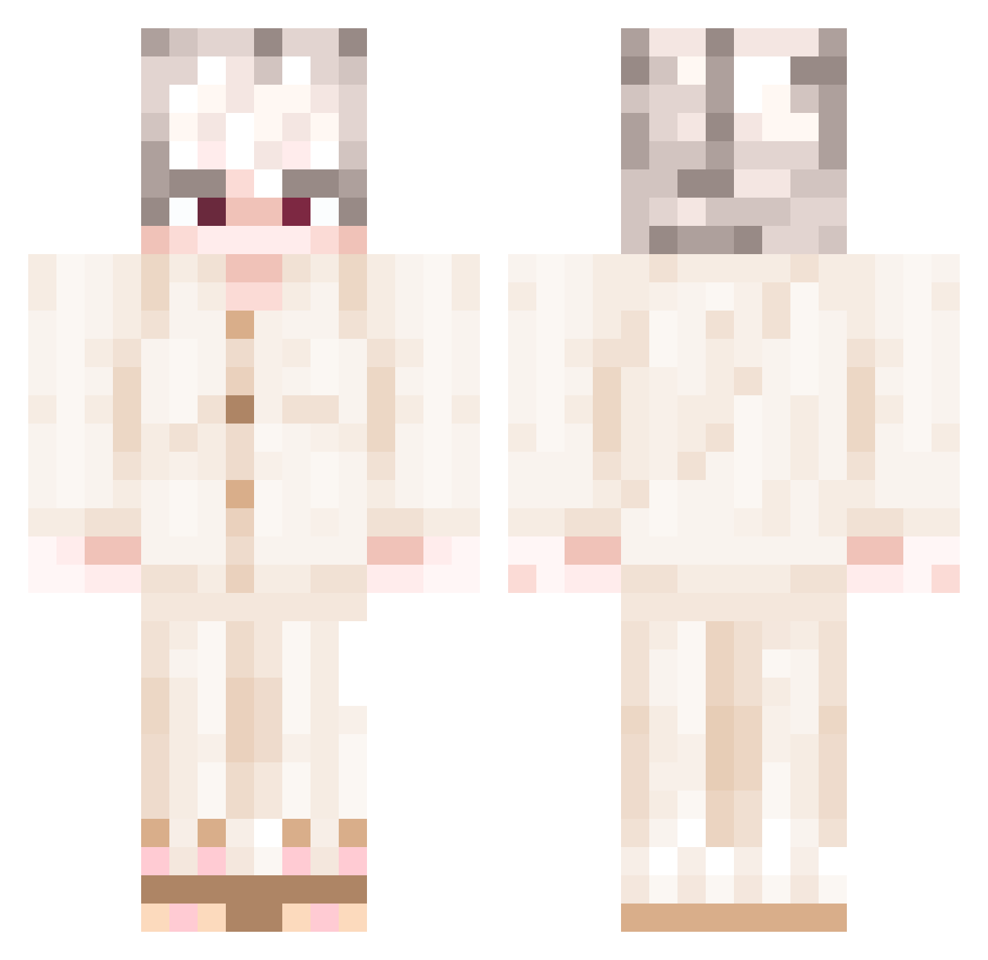 0_PVE_Farmila_0 Minecraft skin, front and back view
