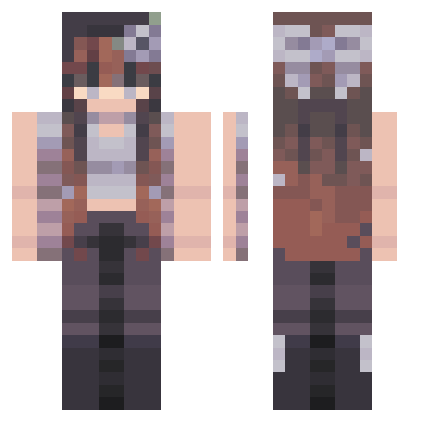 Apples0100 Minecraft skin, front and back view