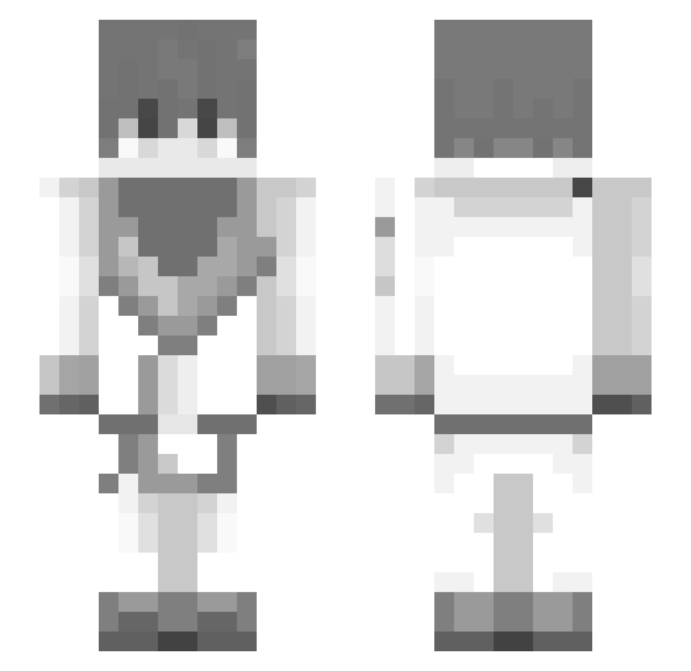 luvau Minecraft skin, front and back view