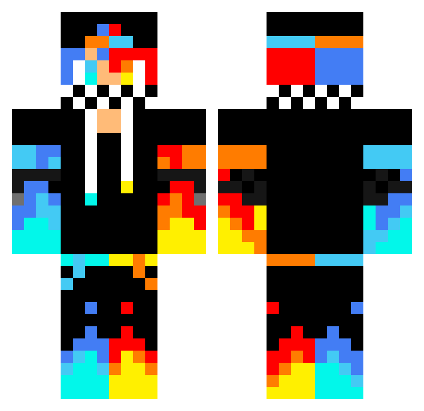 mikethelegend737 Minecraft skin, front and back view