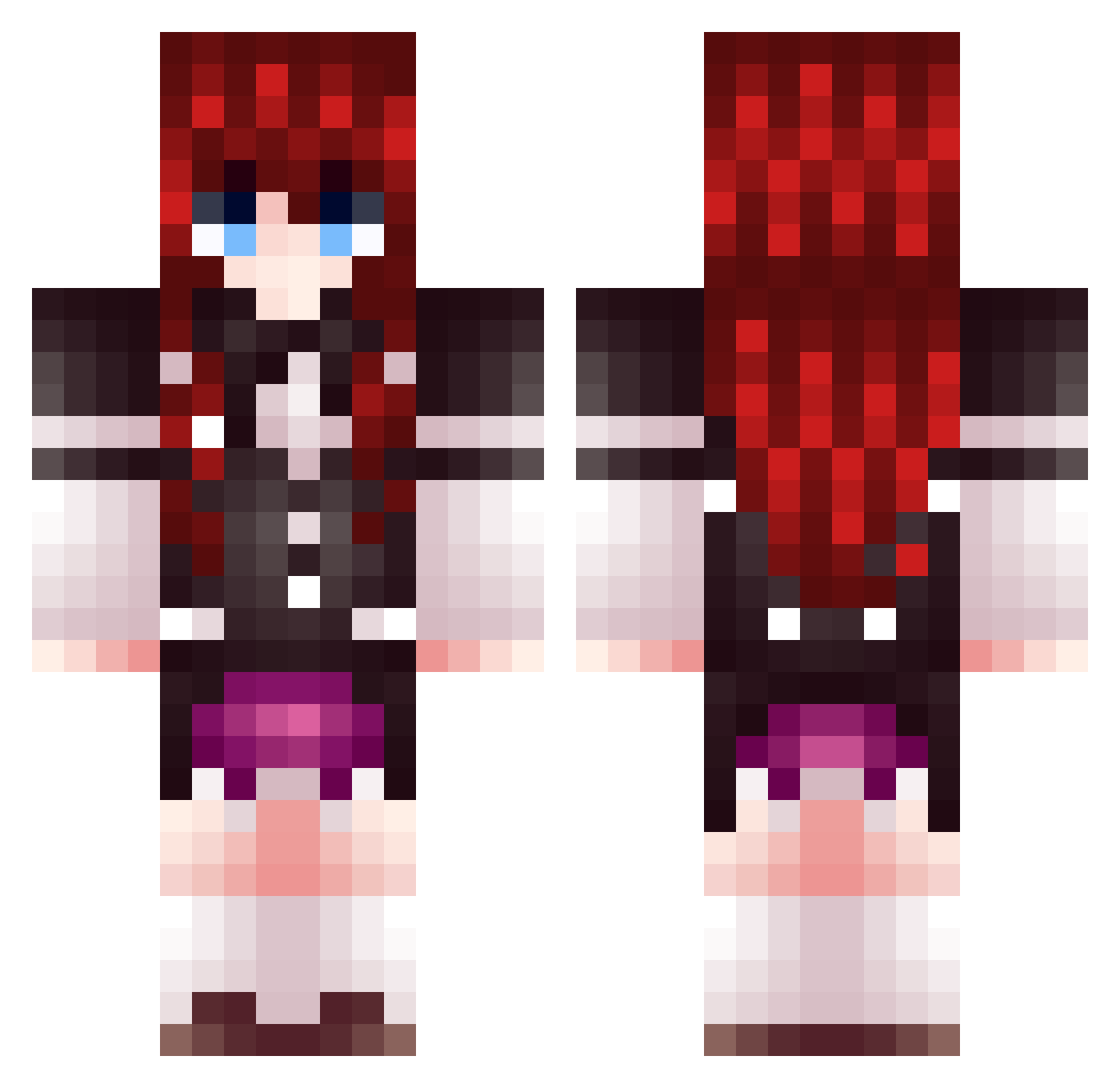 Kuriza69 Minecraft skin, front and back view