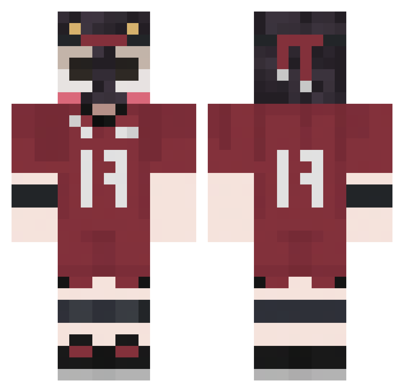 joyulpp Minecraft skin, front and back view