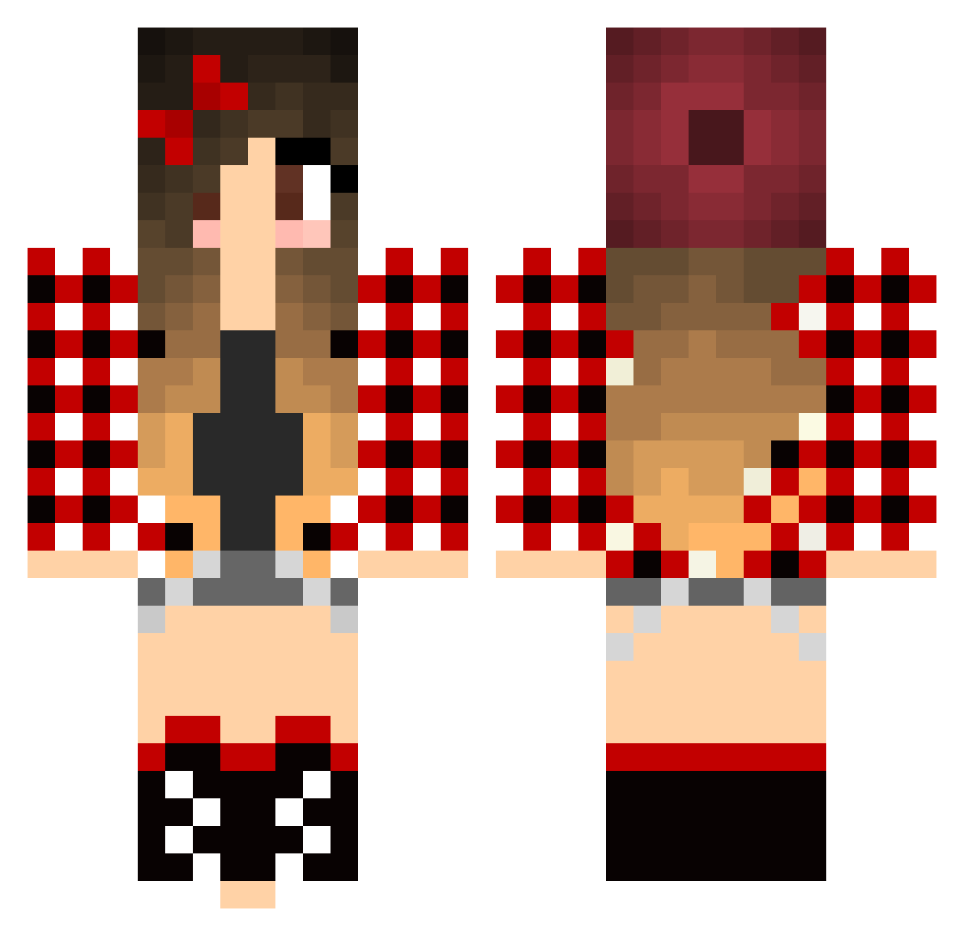Hellweed Minecraft skin, front and back view