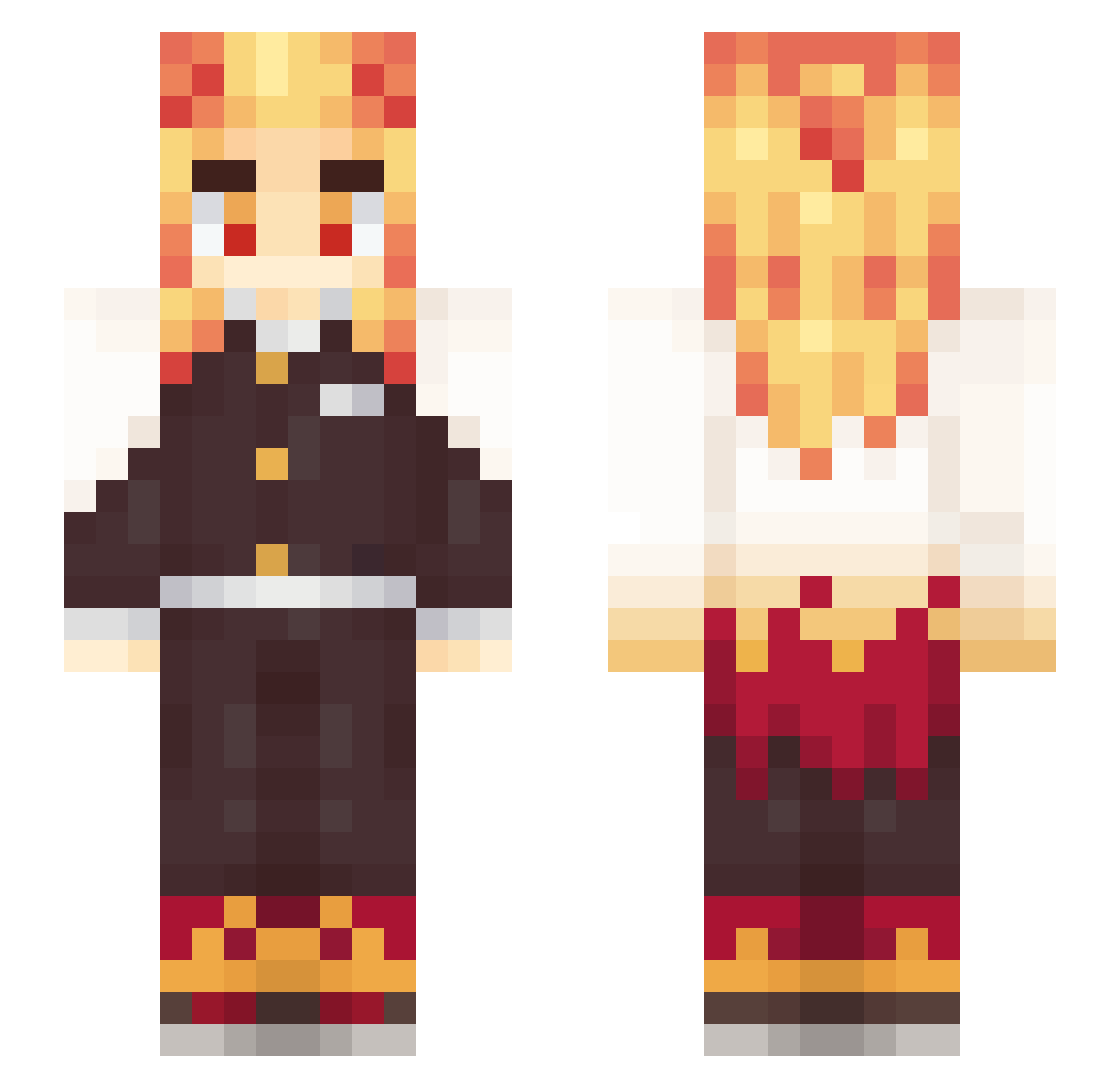 Yleeva Minecraft skin, front and back view