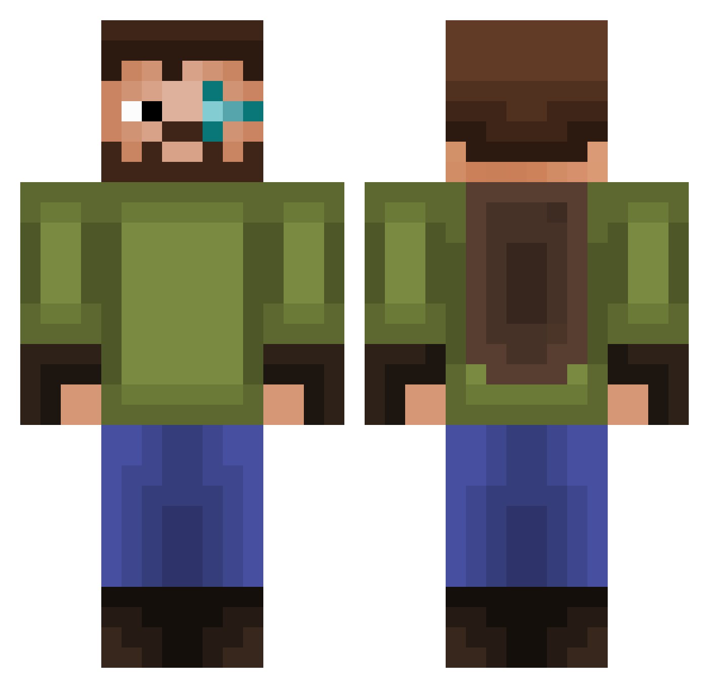 OharaOli Minecraft skin, front and back view