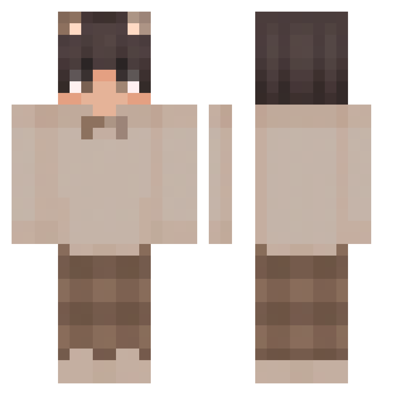 Nightmarez4679 Minecraft skin, front and back view