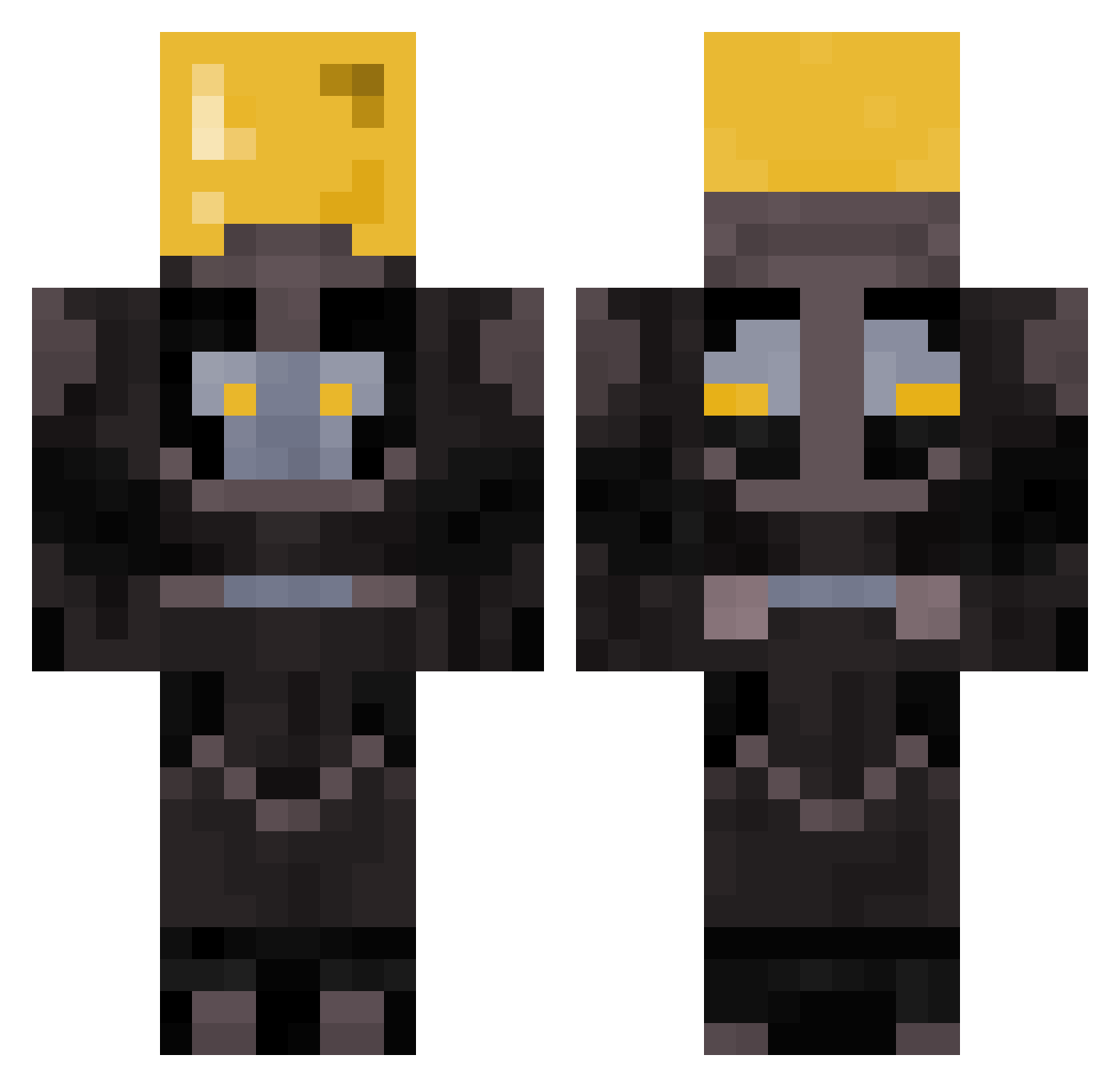 BenSi10 Minecraft skin, front and back view