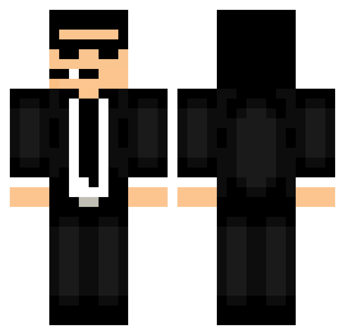OpImp Minecraft skin, front and back view