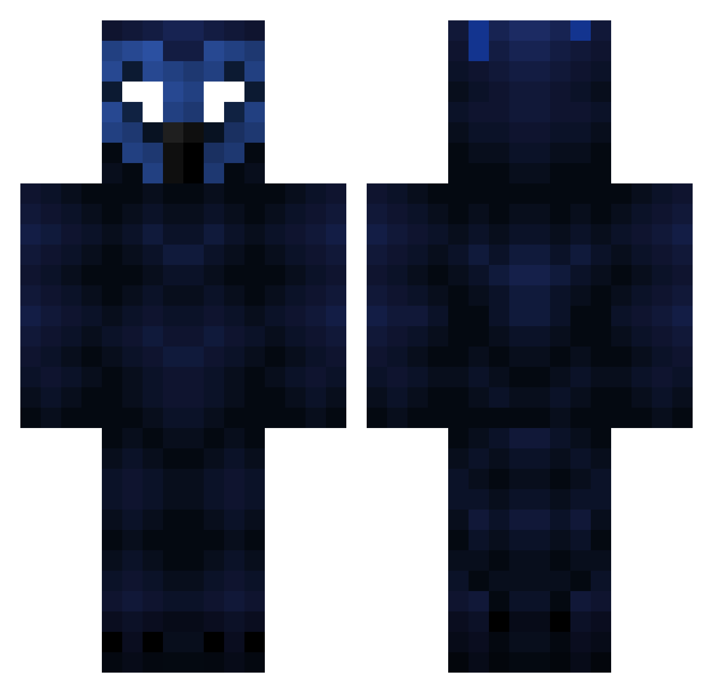 Resyah Minecraft skin, front and back view