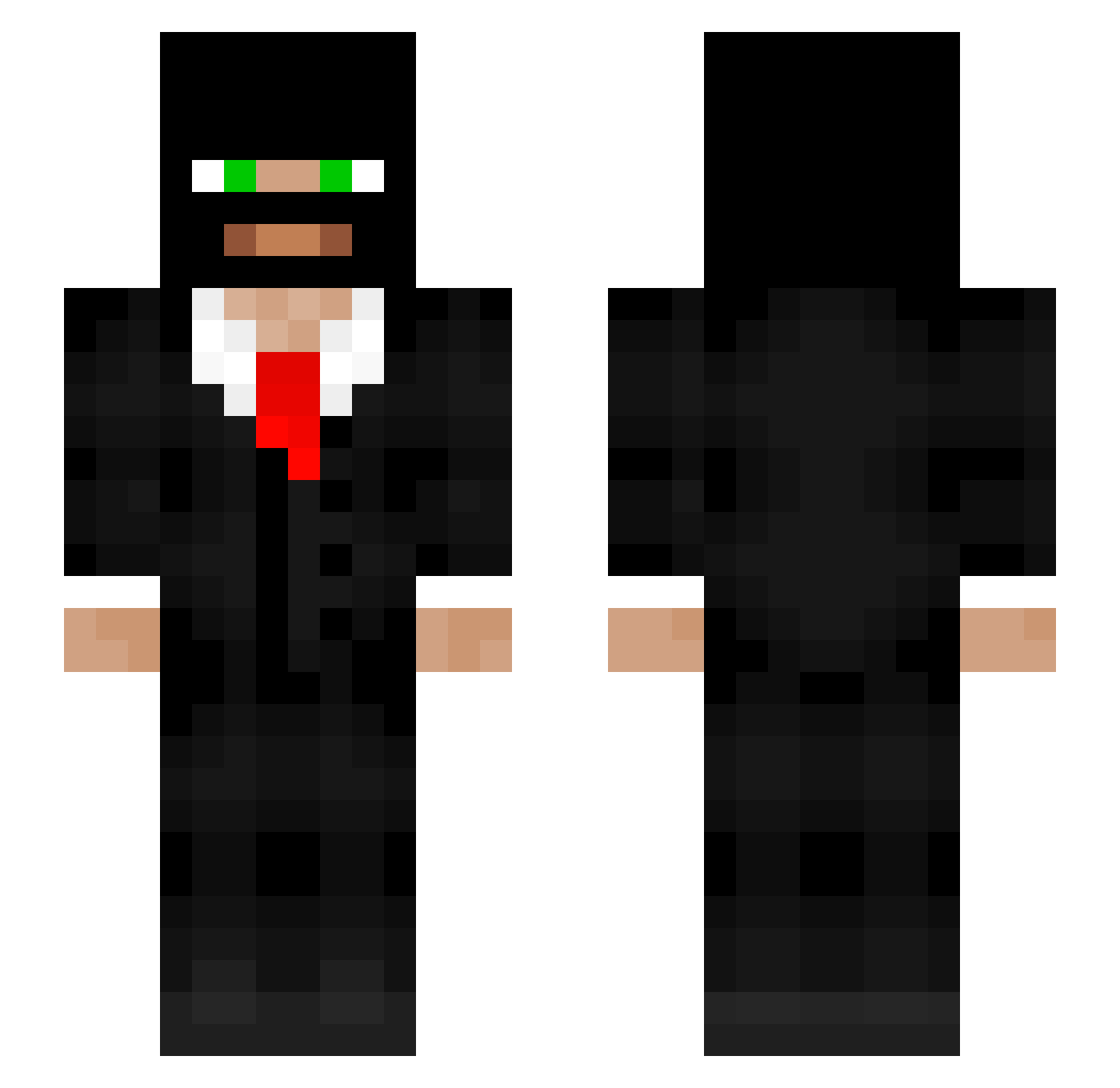 BurberryThief Minecraft skin, front and back view
