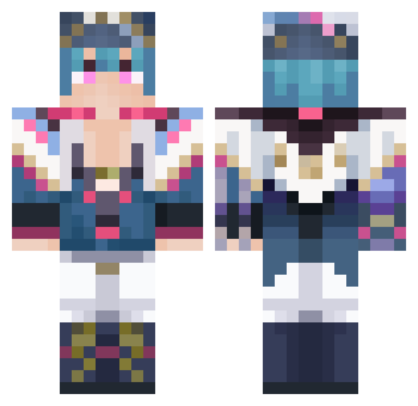 VisaaCreditCard Minecraft skin, front and back view