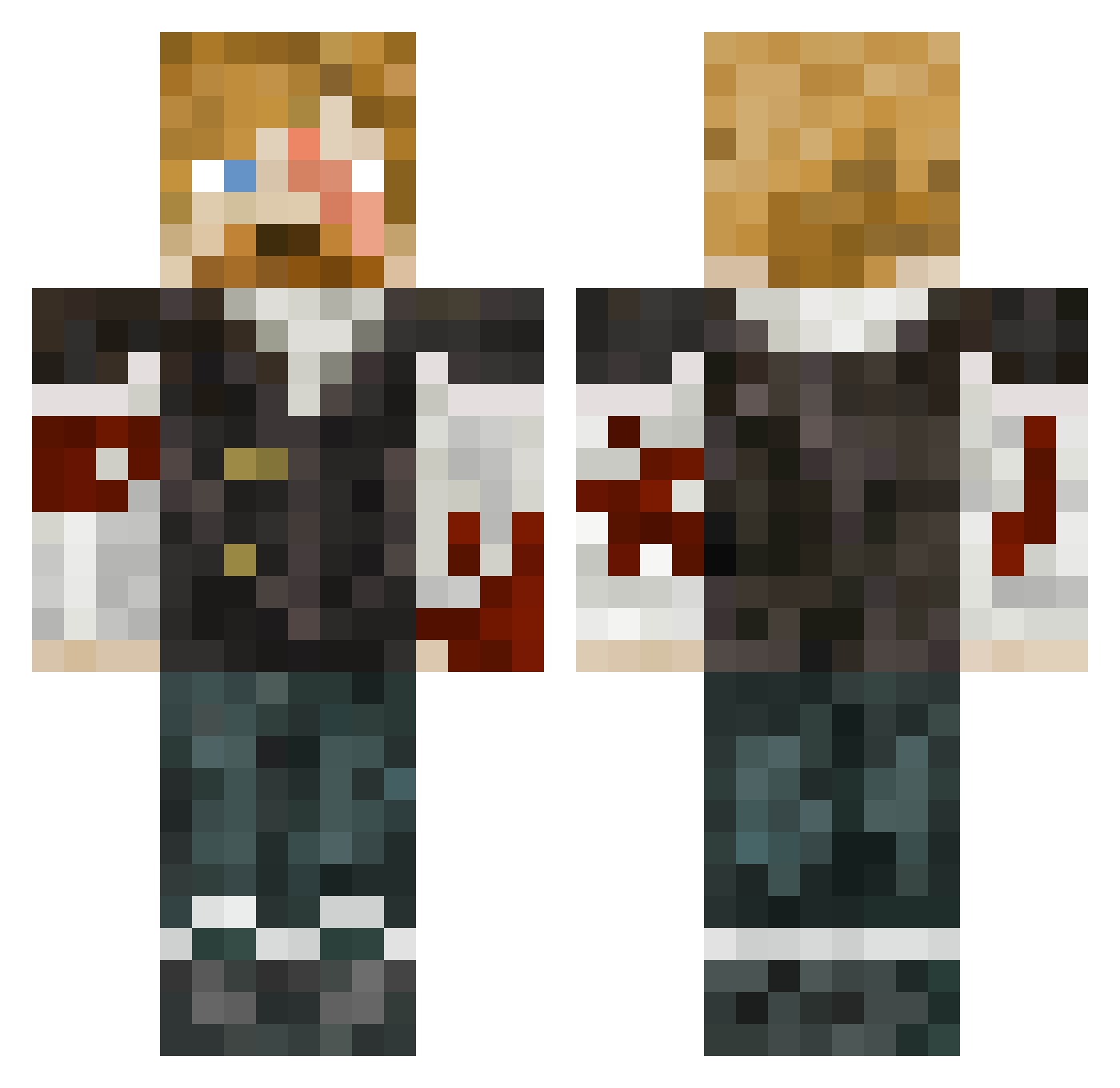 Bokaj392 Minecraft skin, front and back view