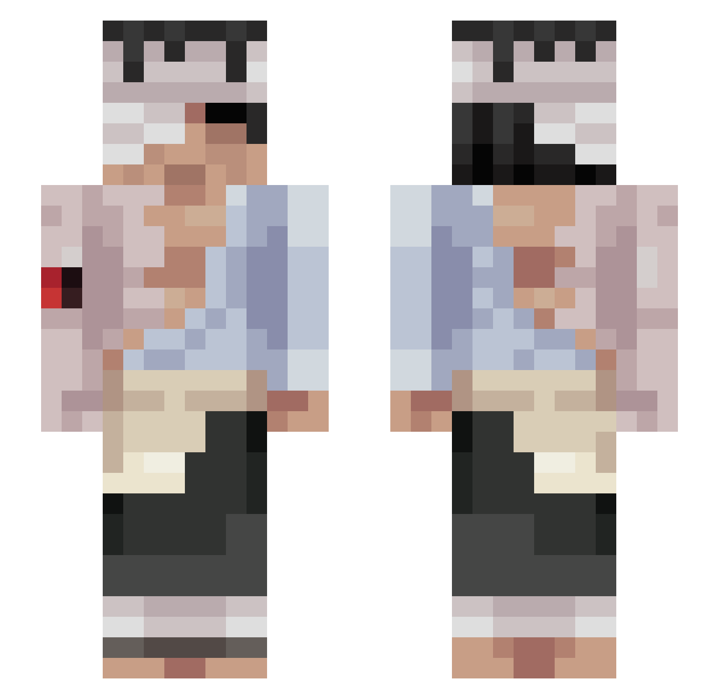 MonstrousBird Minecraft skin, front and back view