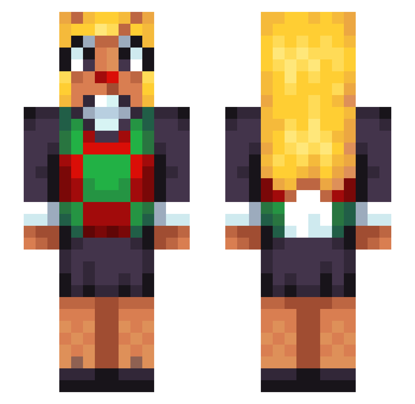 EmreGT Minecraft skin, front and back view