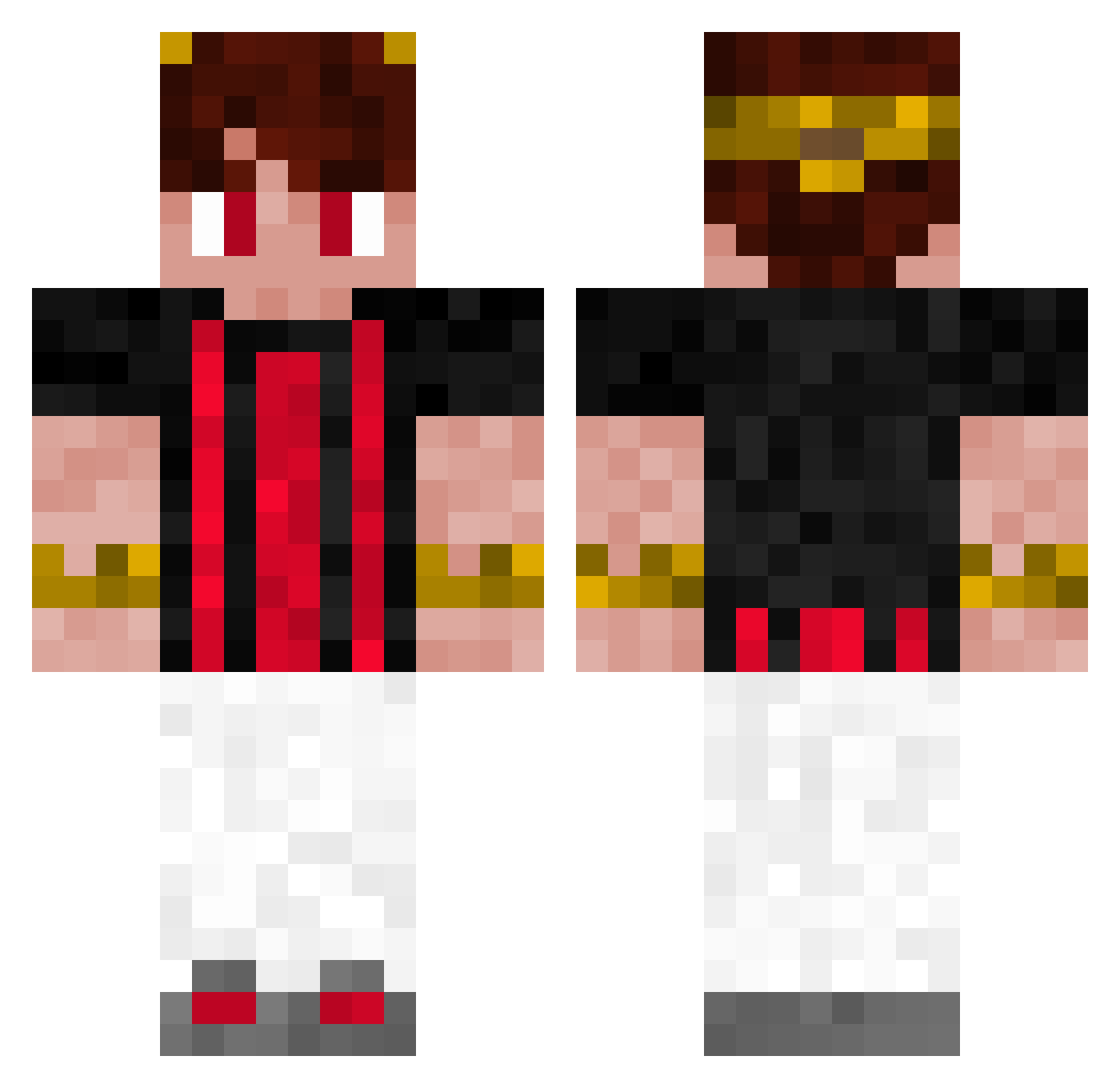 Ardenthos Minecraft skin, front and back view