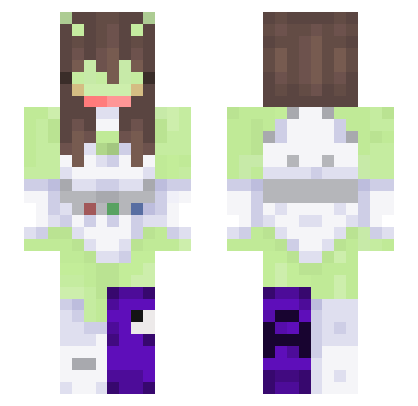 Meriarte0 Minecraft skin, front and back view