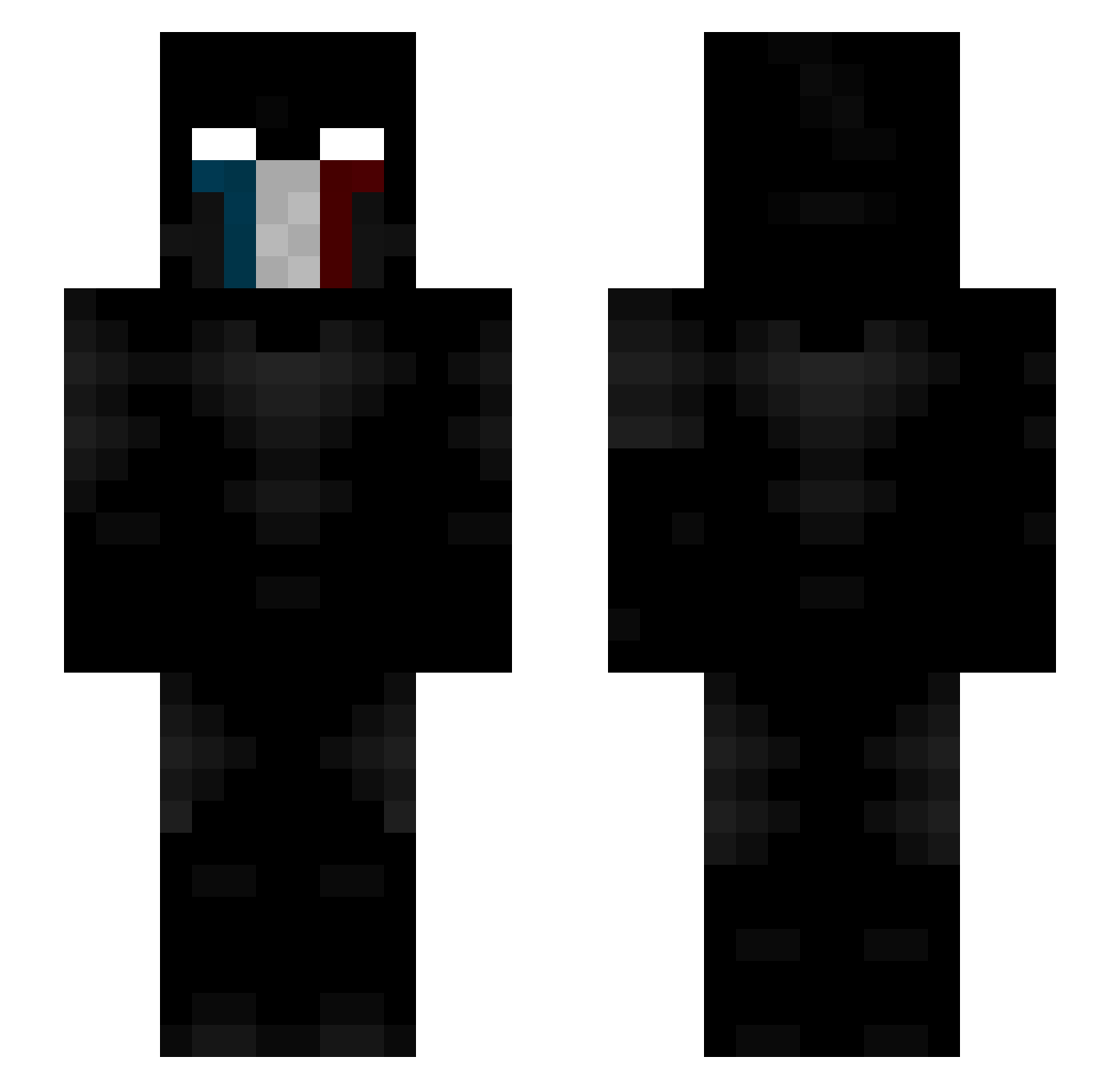 hicr Minecraft skin, front and back view