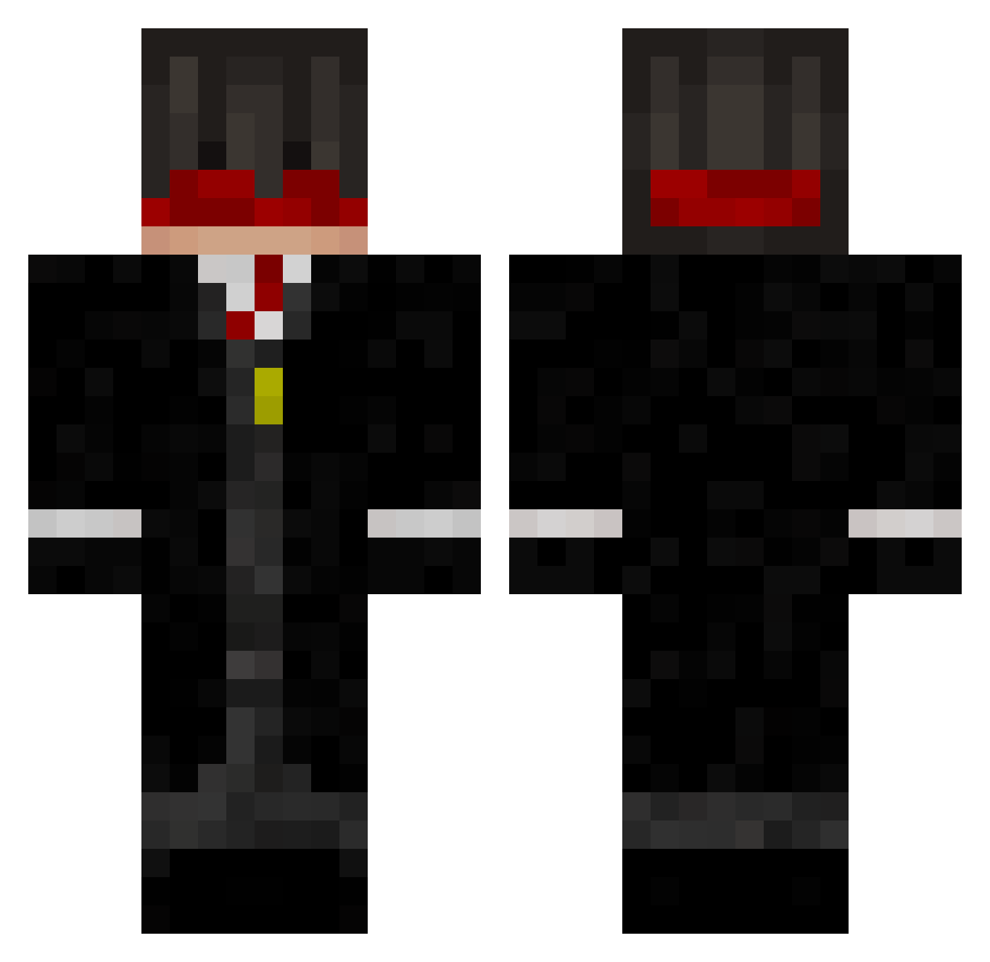 Mondenoire Minecraft skin, front and back view