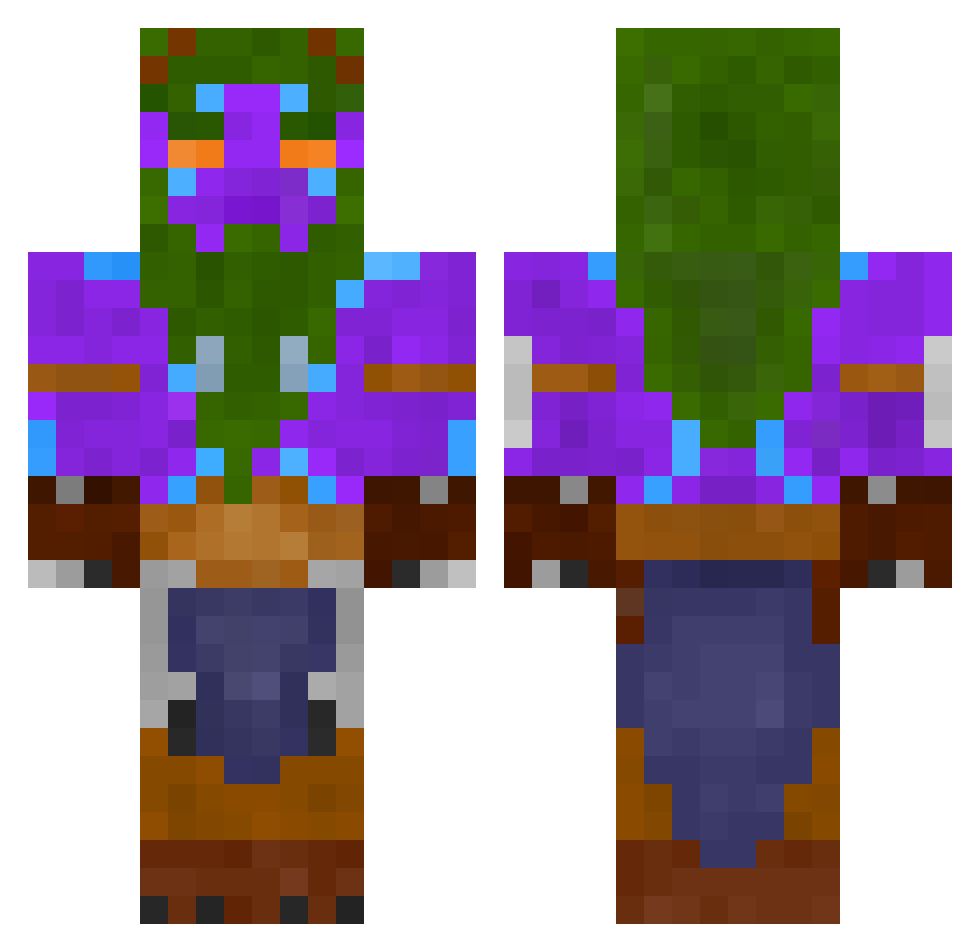 A_Giant_Isopod Minecraft skin, front and back view