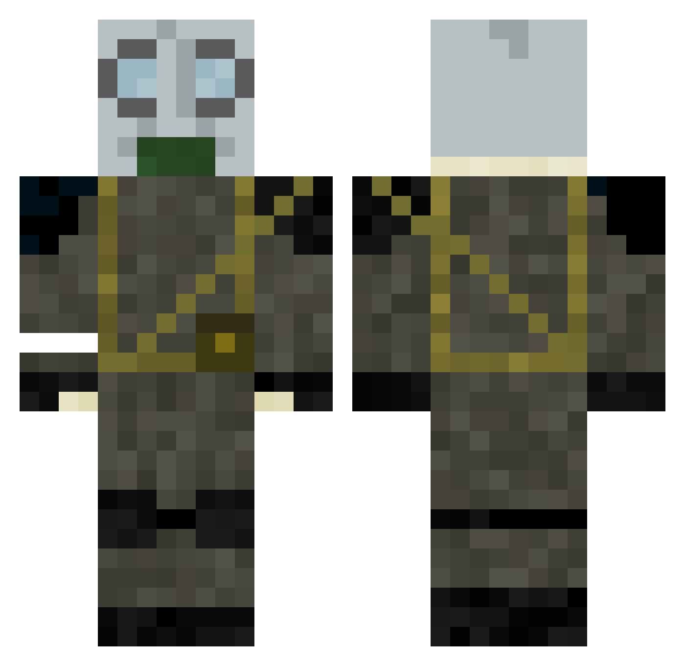 Bozzoh Minecraft skin, front and back view