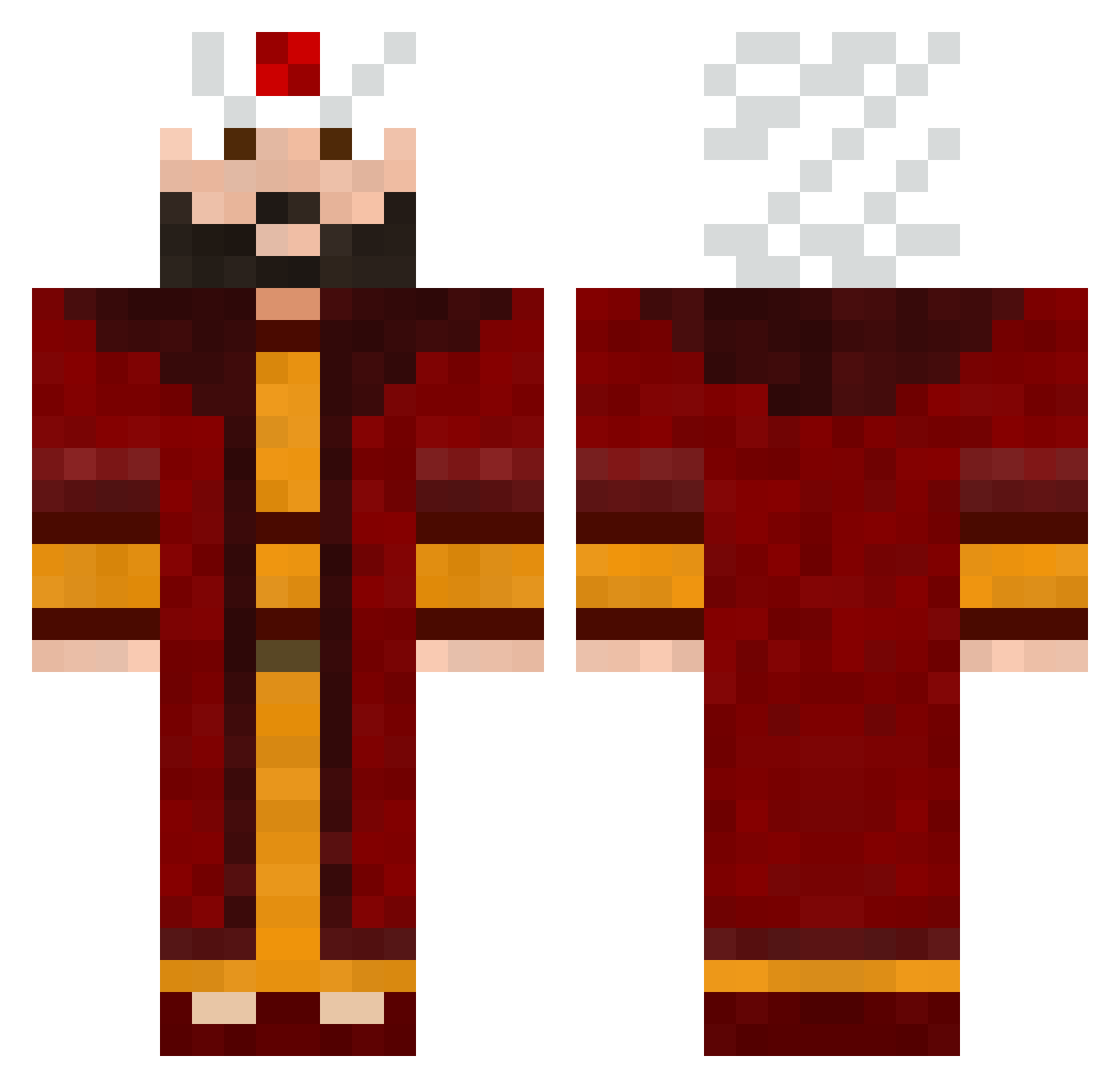 alnighar Minecraft skin, front and back view