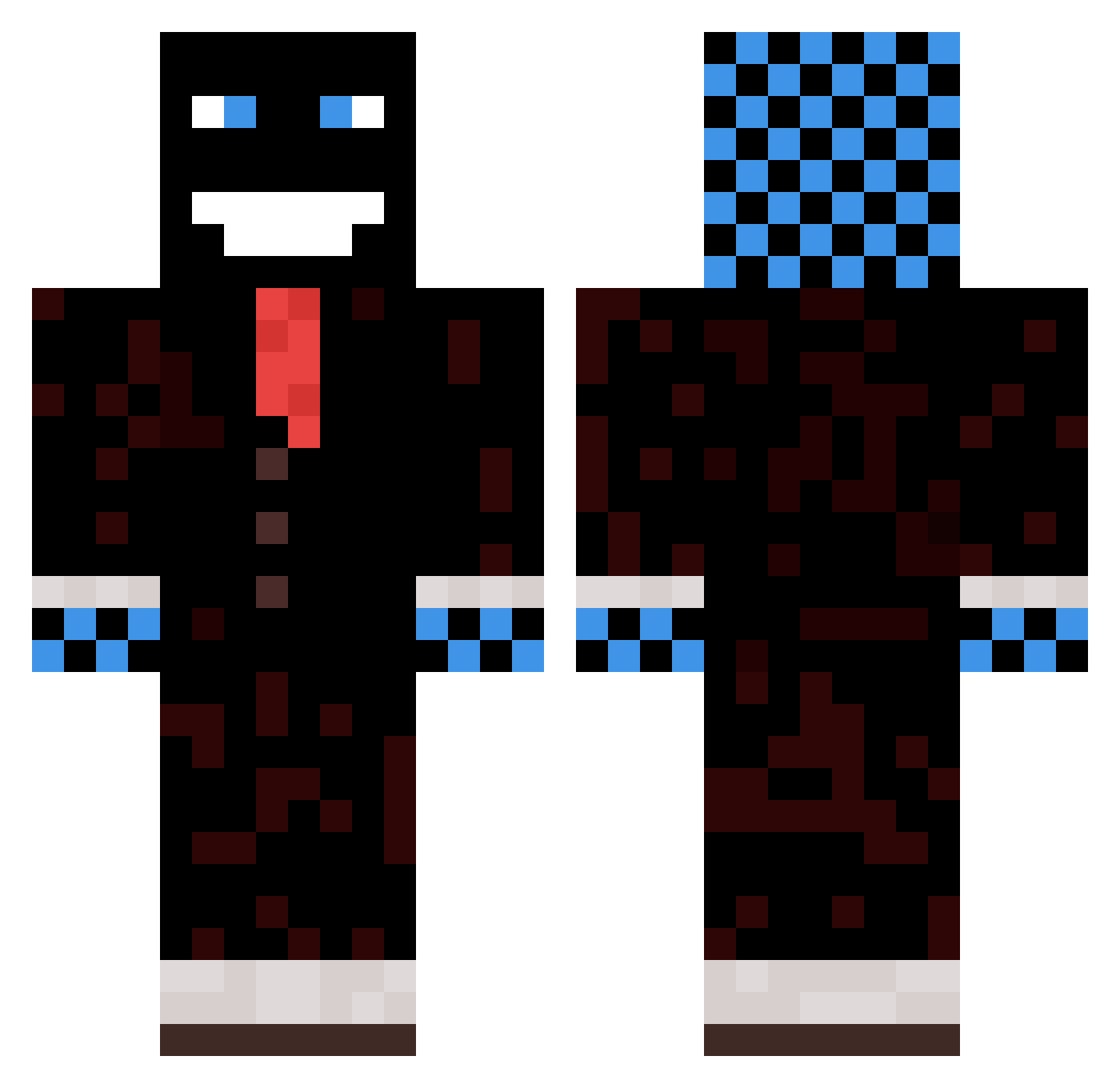 Lilhummy Minecraft skin, front and back view
