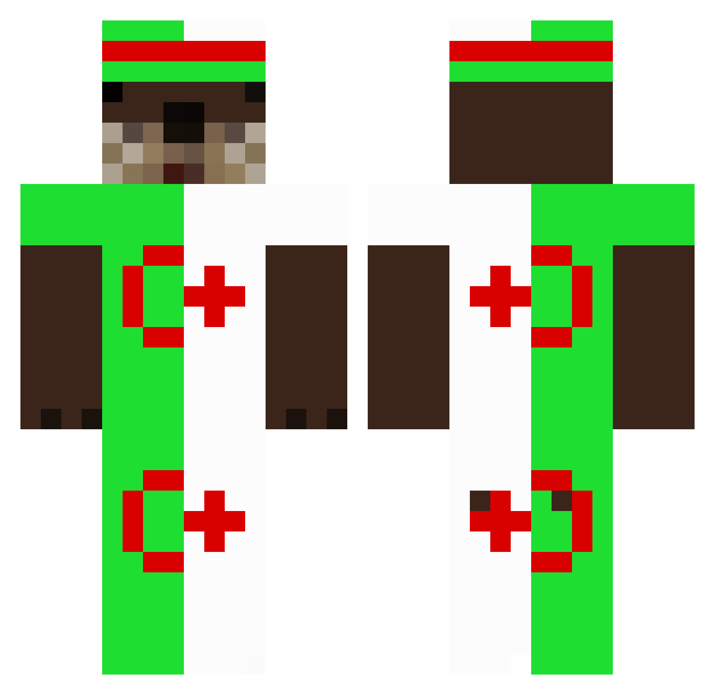 AlgerieEnForce Minecraft skin, front and back view