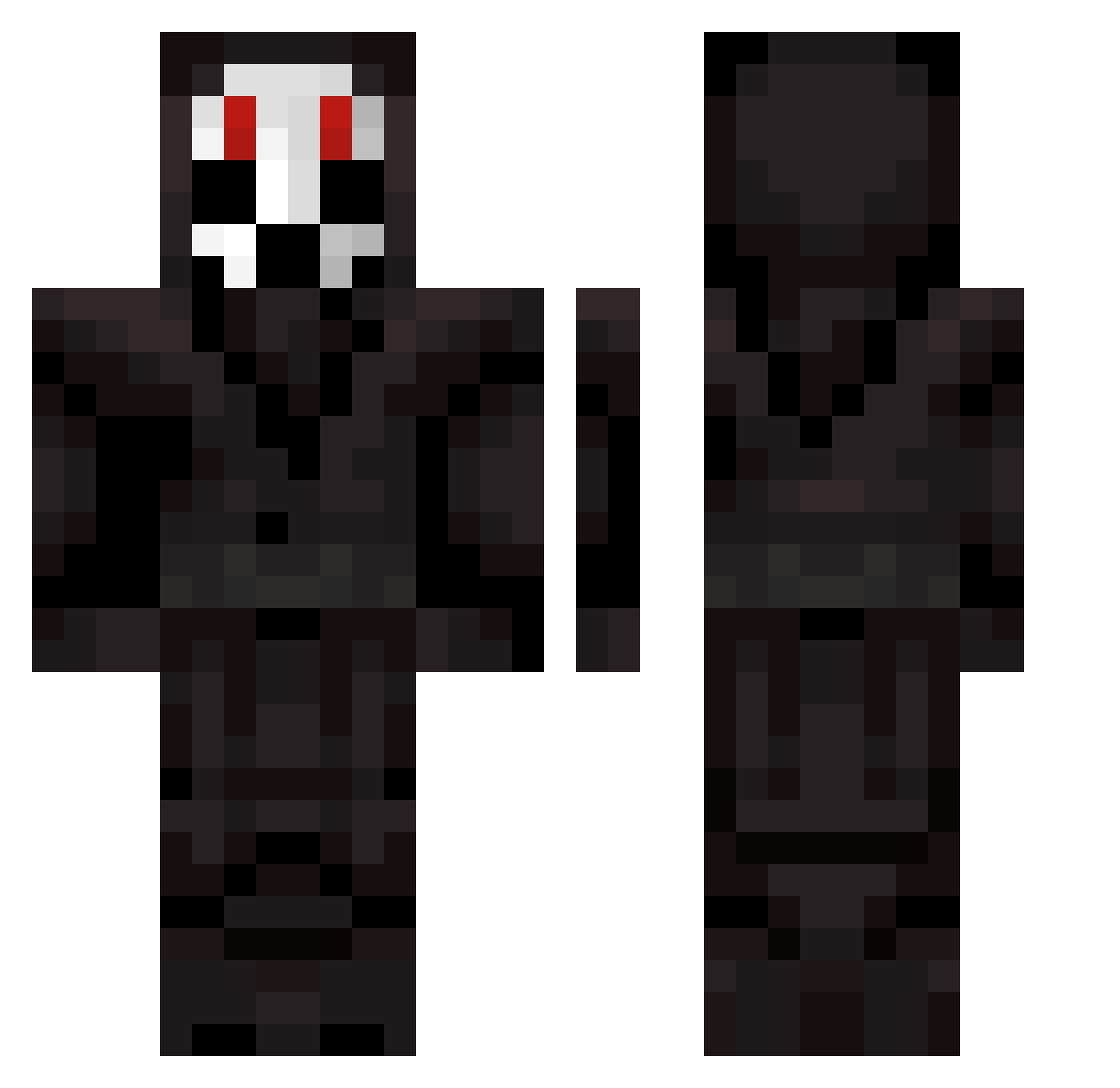NoaGHG Minecraft skin, front and back view