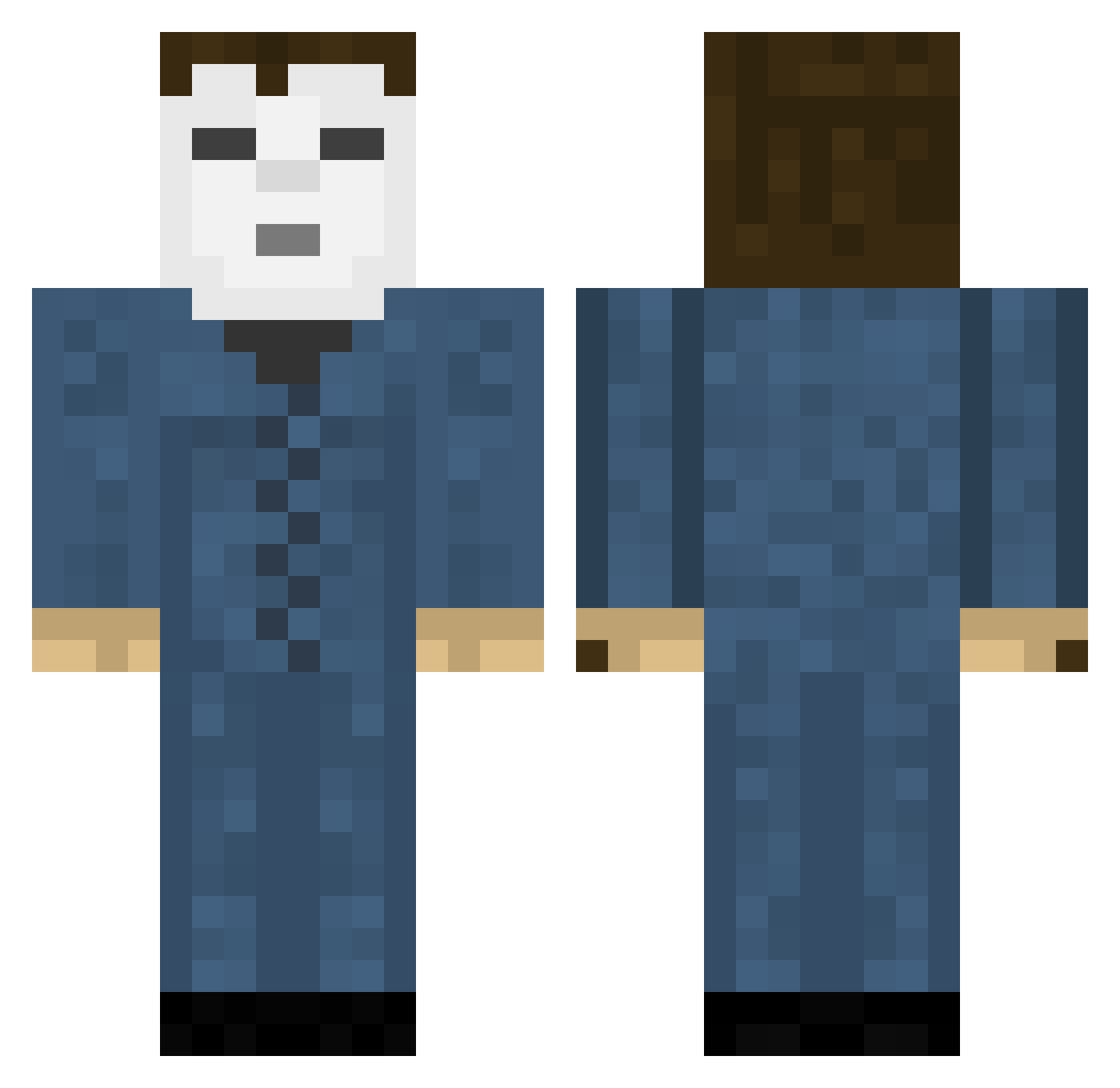 MeeboonGamer Minecraft skin, front and back view
