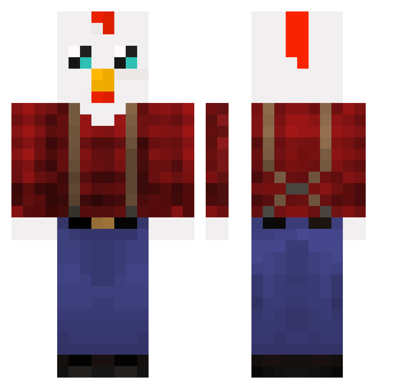 Byuno Minecraft skin, front and back view