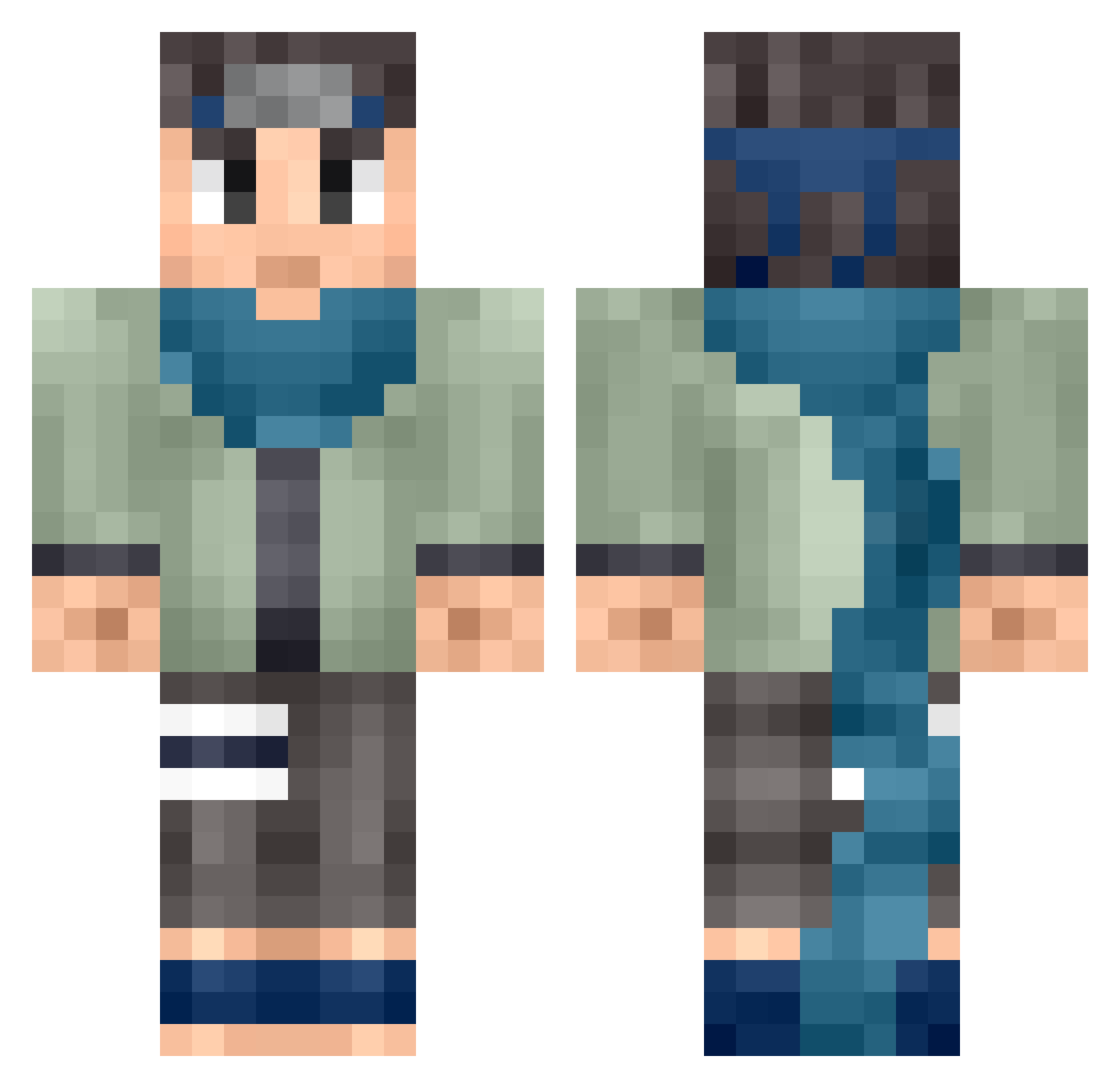 Lynchers Minecraft skin, front and back view