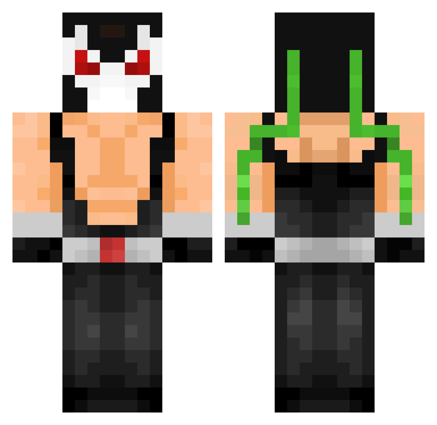 Luchador_BANE Minecraft skin, front and back view