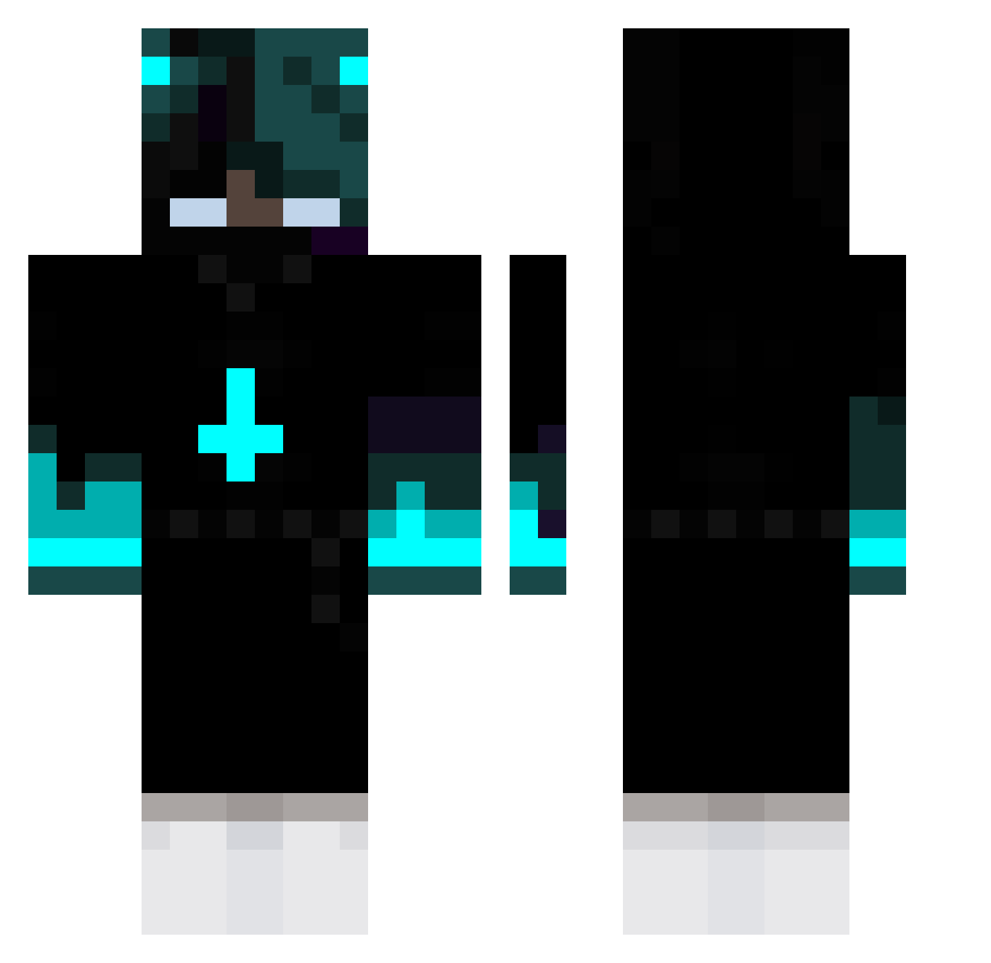 9NOI Minecraft skin, front and back view