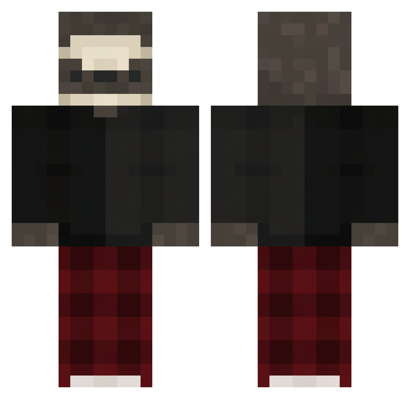 Faulty_ox Minecraft skin, front and back view