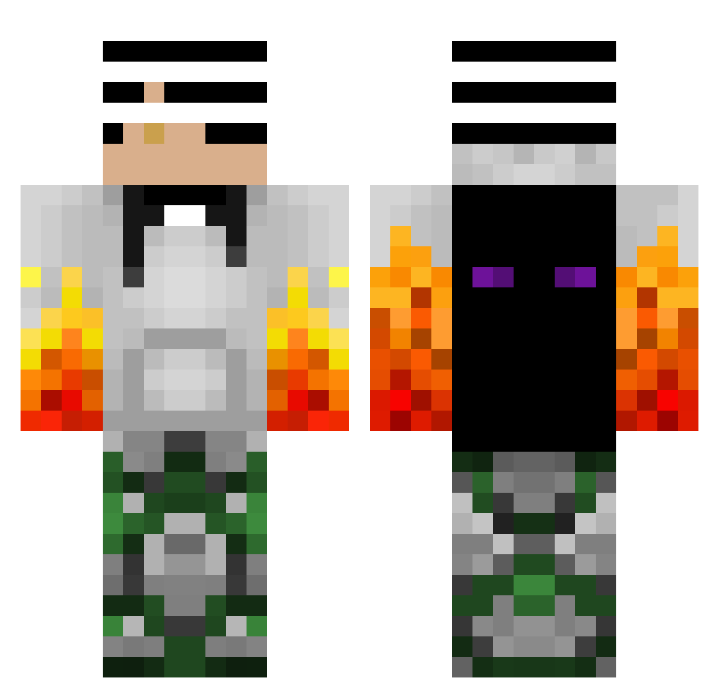 Enderking10 Minecraft skin, front and back view