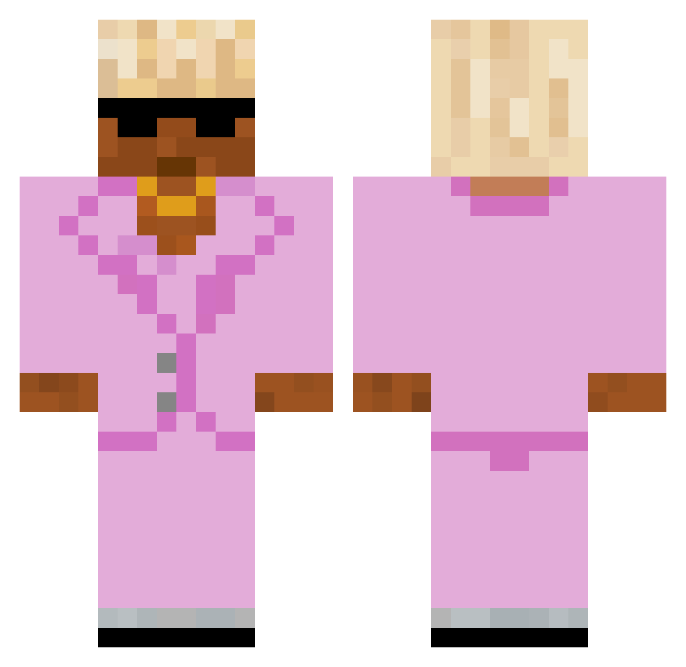 Corteze Minecraft skin, front and back view