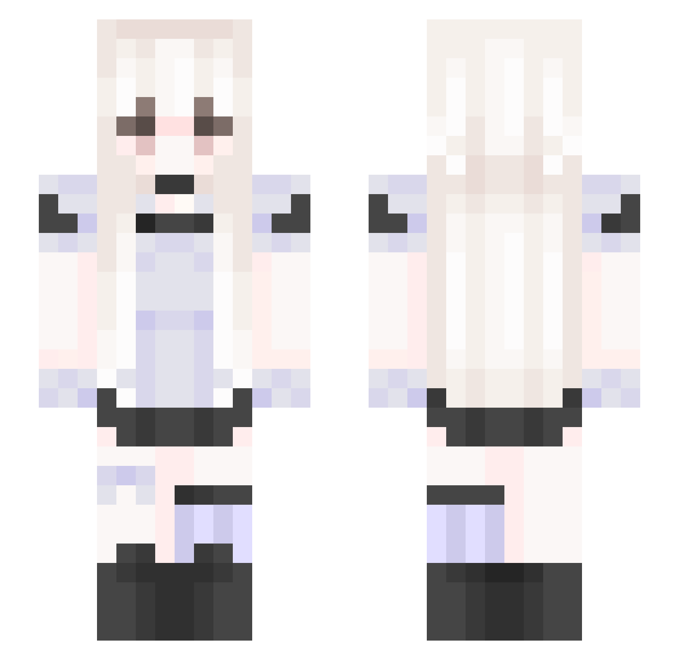 Reeaxion Minecraft skin, front and back view