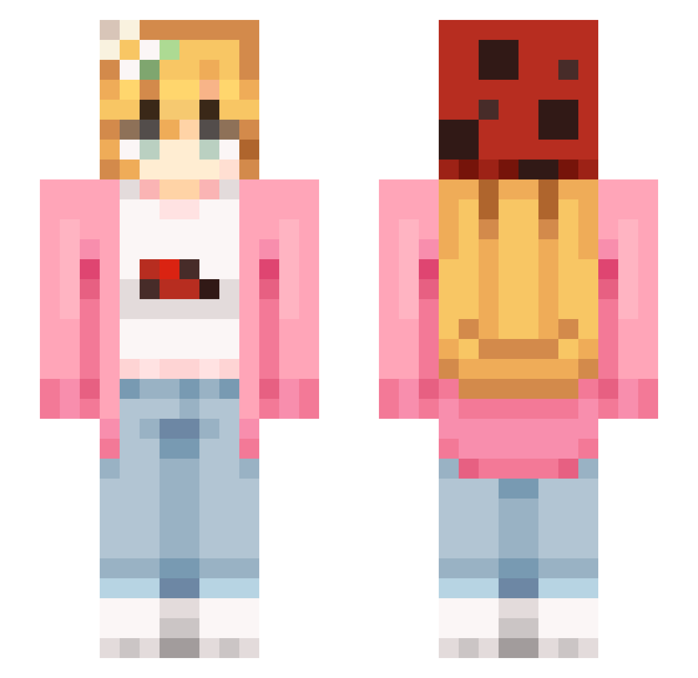 ISAK436 Minecraft skin, front and back view