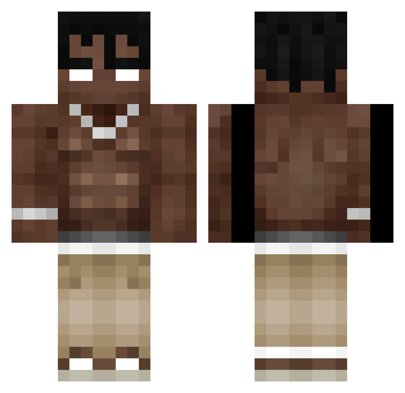 MiseEn5cene Minecraft skin, front and back view