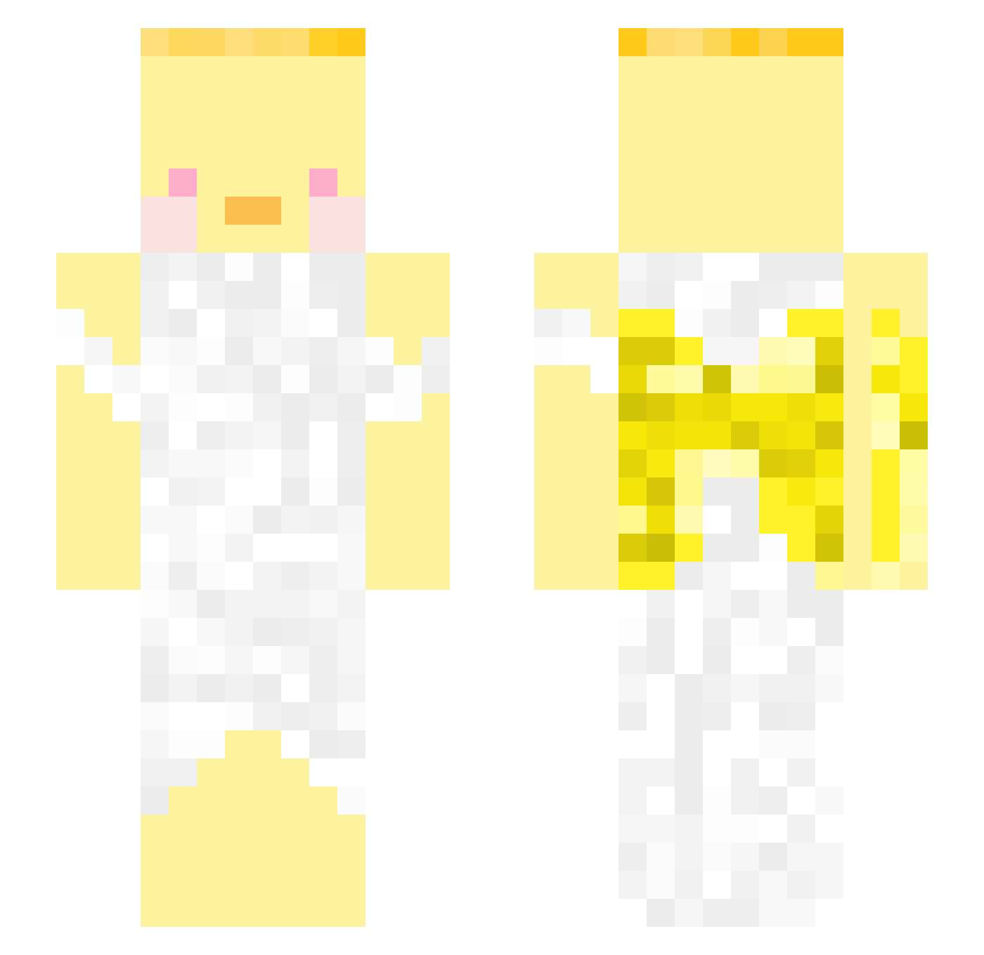 Gestes Minecraft skin, front and back view