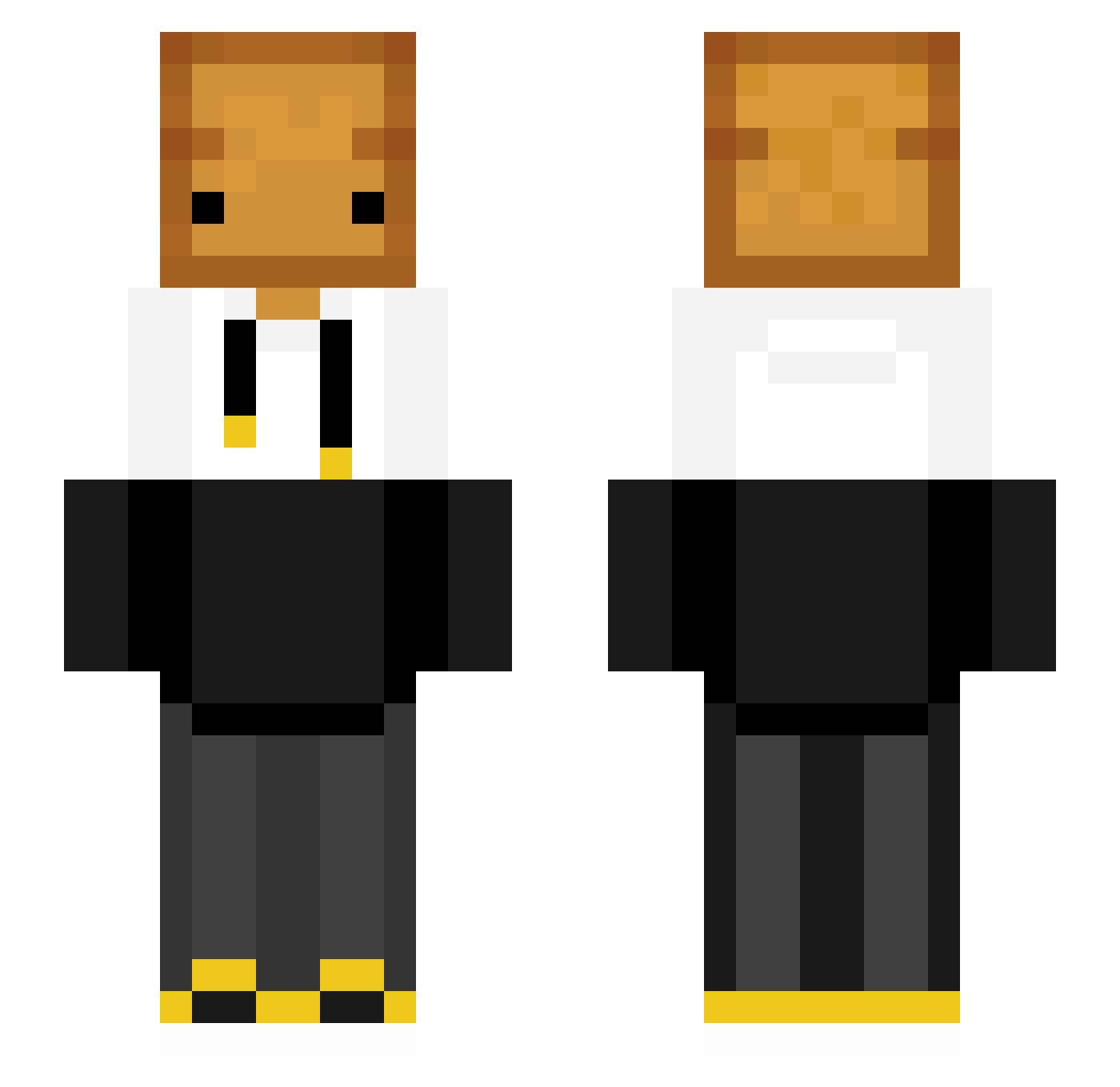 MiniNotFound Minecraft skin, front and back view