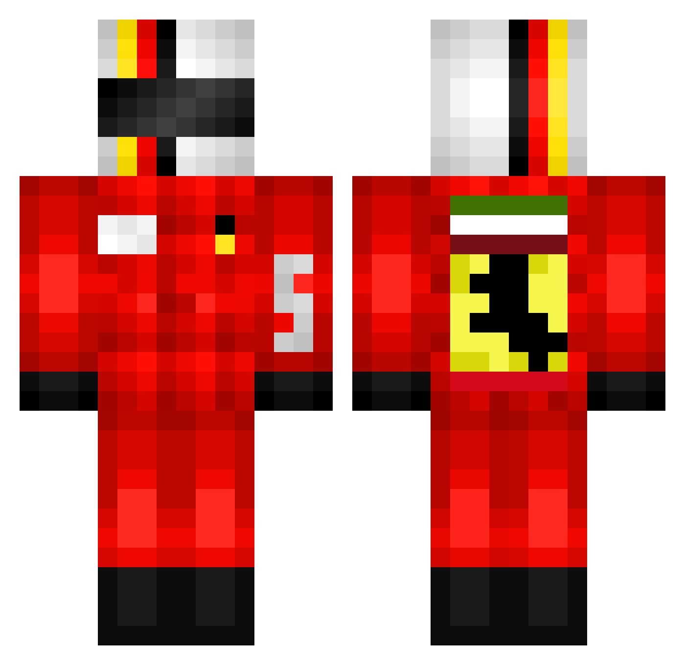 Covid_Fam Minecraft skin, front and back view