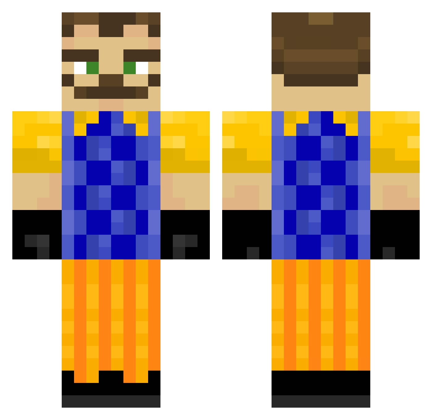 Tunktus Minecraft skin, front and back view
