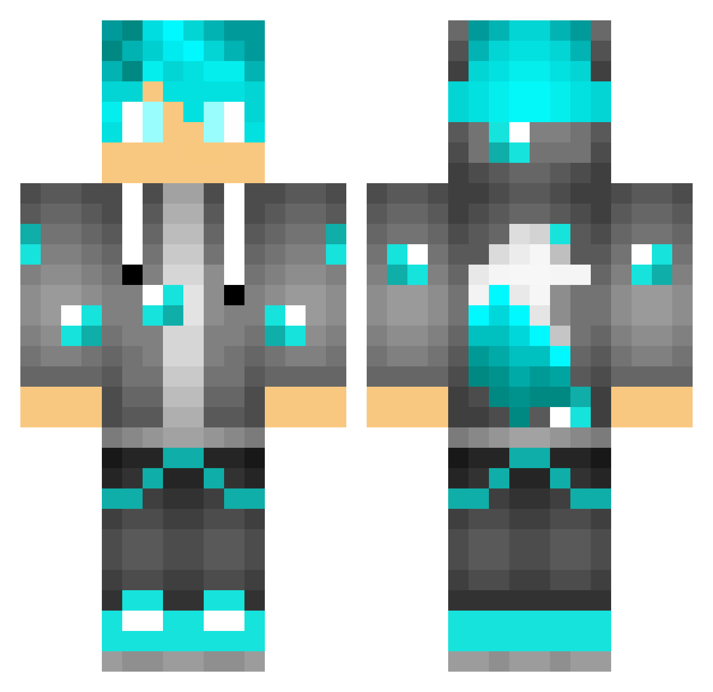 kawau Minecraft skin, front and back view