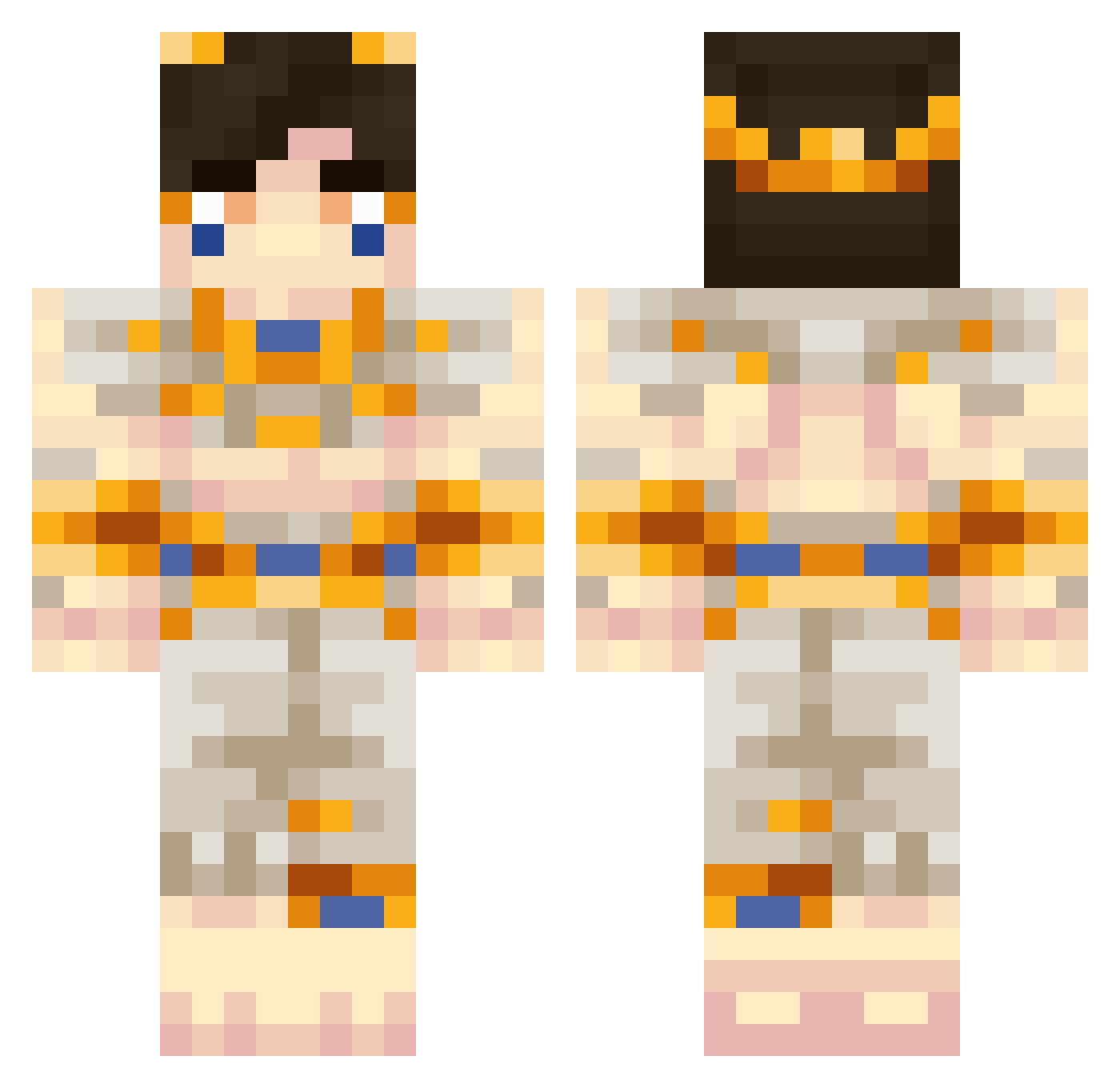 HellDammn Minecraft skin, front and back view