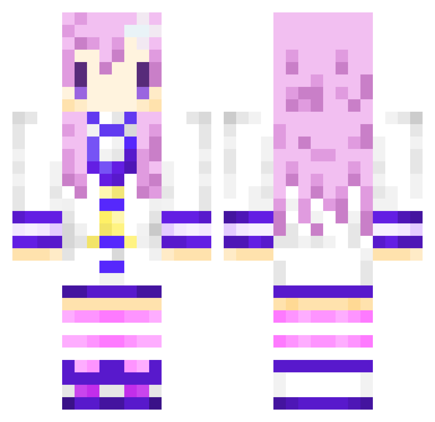 Uncovers Minecraft skin, front and back view